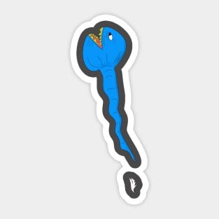 Colourful, angry tadpole Sticker